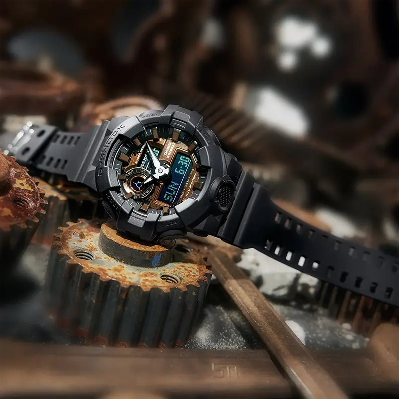 G-Shock Rusted Iron Dual-time Bronze iconic Spirit Men's Watch- GA-700RC-1A